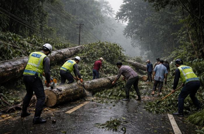 Puluhan Pohon Tumbang di Pangalengan, Akses Jalan Sempat Tersendat